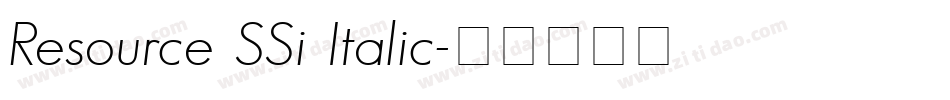Resource SSi Italic字体转换